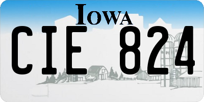 IA license plate CIE824