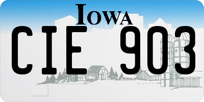 IA license plate CIE903