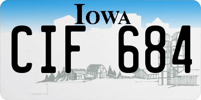 IA license plate CIF684