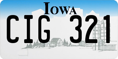 IA license plate CIG321