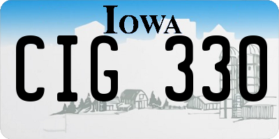 IA license plate CIG330