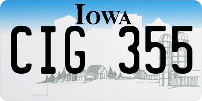 IA license plate CIG355