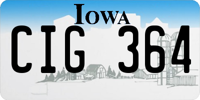 IA license plate CIG364