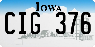 IA license plate CIG376