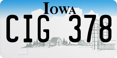 IA license plate CIG378