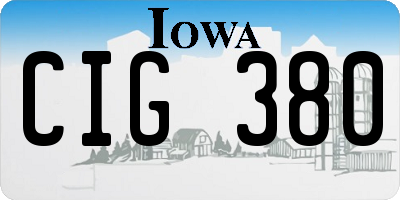 IA license plate CIG380