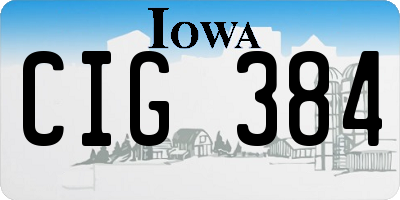 IA license plate CIG384