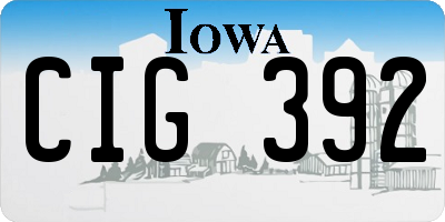 IA license plate CIG392