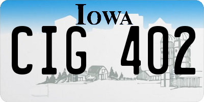 IA license plate CIG402