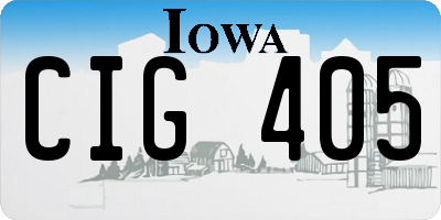 IA license plate CIG405