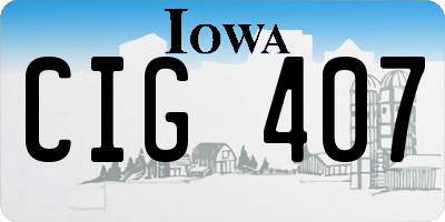 IA license plate CIG407