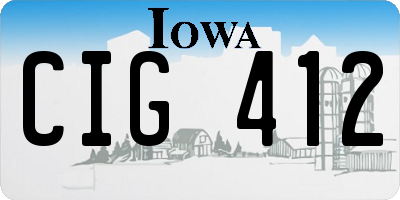 IA license plate CIG412