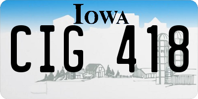 IA license plate CIG418