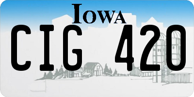 IA license plate CIG420