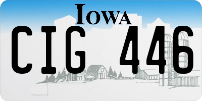 IA license plate CIG446