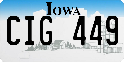 IA license plate CIG449