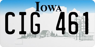 IA license plate CIG461