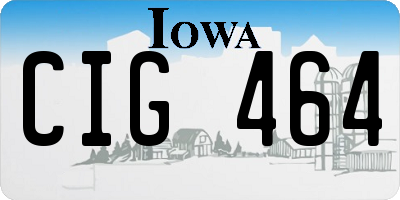 IA license plate CIG464