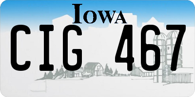 IA license plate CIG467