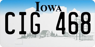 IA license plate CIG468