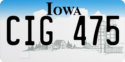 IA license plate CIG475