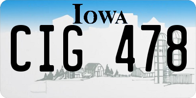 IA license plate CIG478