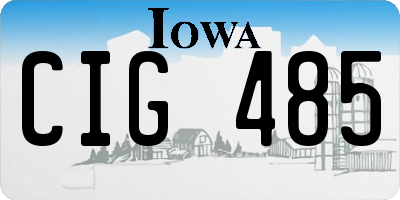 IA license plate CIG485