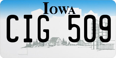 IA license plate CIG509