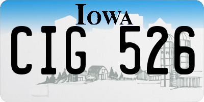 IA license plate CIG526