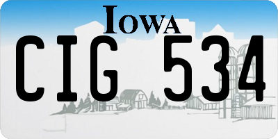 IA license plate CIG534