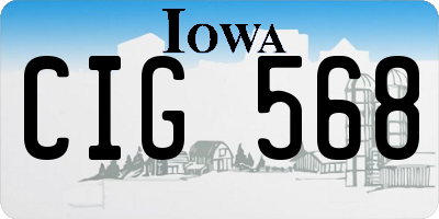 IA license plate CIG568