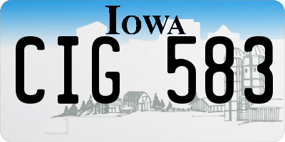 IA license plate CIG583