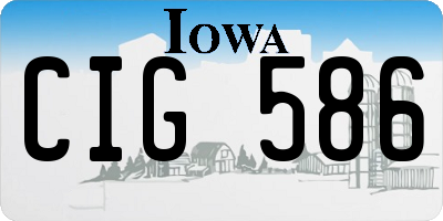 IA license plate CIG586
