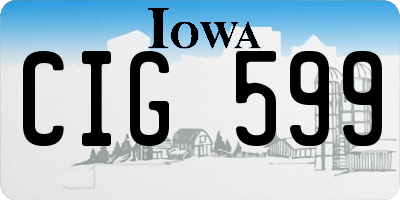 IA license plate CIG599