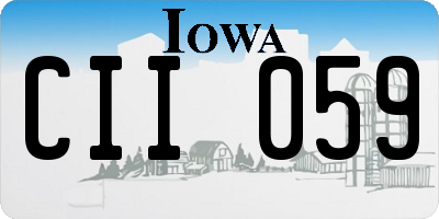 IA license plate CII059