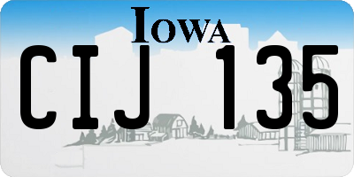 IA license plate CIJ135