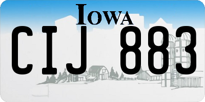 IA license plate CIJ883