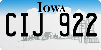 IA license plate CIJ922