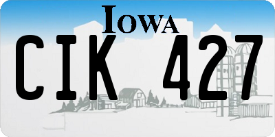 IA license plate CIK427