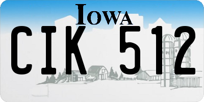 IA license plate CIK512