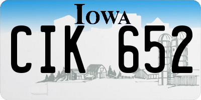 IA license plate CIK652