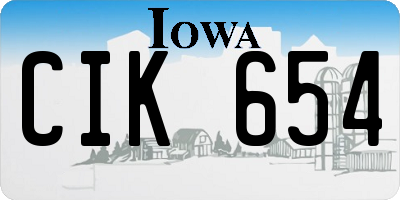 IA license plate CIK654