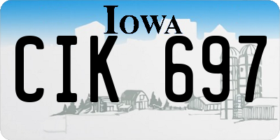 IA license plate CIK697