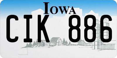 IA license plate CIK886