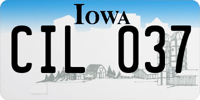 IA license plate CIL037