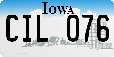IA license plate CIL076