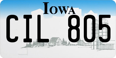 IA license plate CIL805