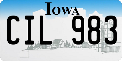 IA license plate CIL983