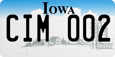 IA license plate CIM002