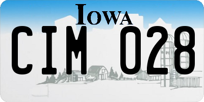 IA license plate CIM028